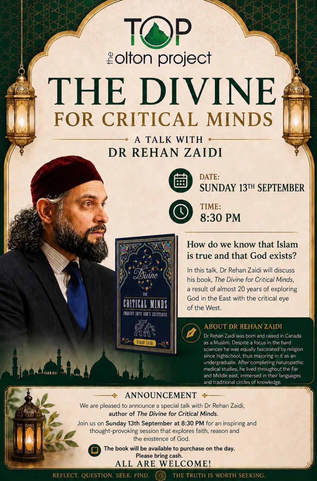 ✨ The Divine for Critical Minds – A Special Talk with Dr Rehan Zaidi